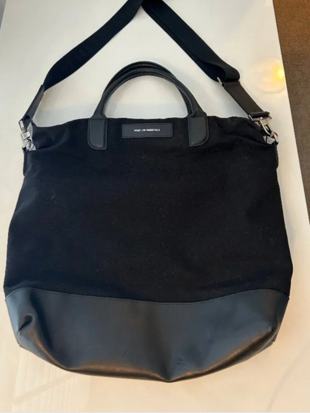 WANT Les Essentials de La Vie - leather and canvas tote O'Hare laptop version